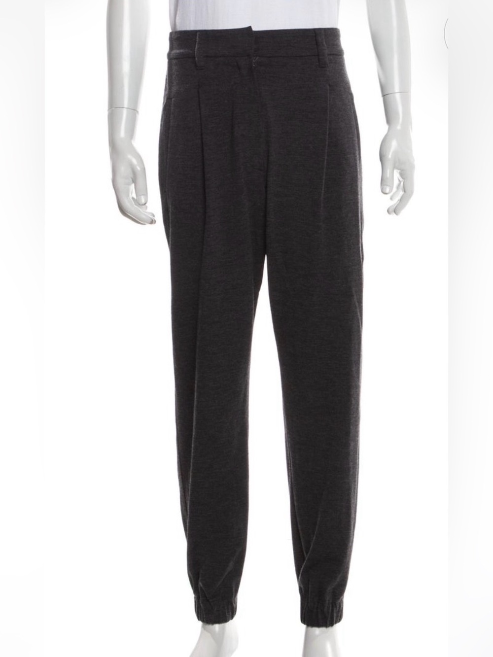 Brunello Cucinelli Charcoal Grey Knit Joggers